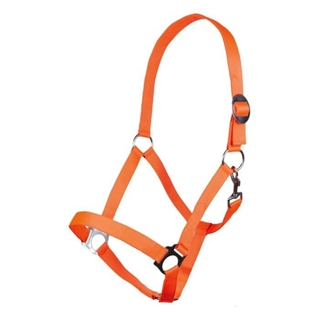 Cabezada cuadra HKM Sports Equipment color naranja neón TALLA COB - Imagen 1